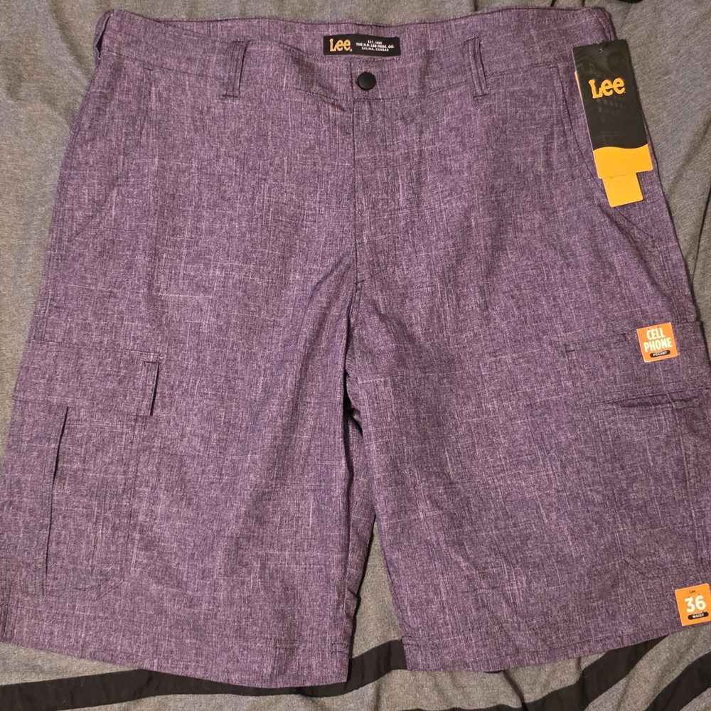 Lee Gray Cargo Shorts Relaxed Fit